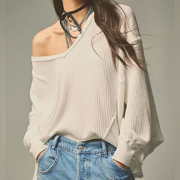 Free People Tops - We The Free Ivory Coraline Long Sleeve Thermal Size Extra Small